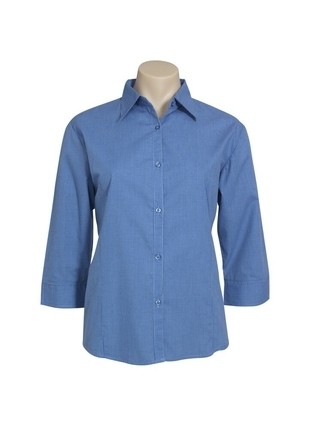 Micro Check Shirt -3/4 Short Sleeve - Ladies