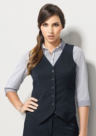 Ladies-Peaked Vest with Knitted Back